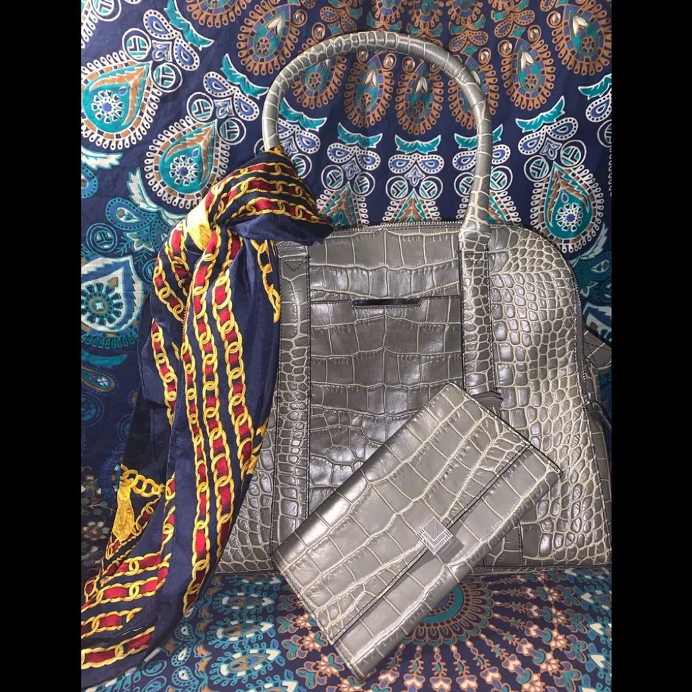 Lancel bundle! Gray embossed calf bag